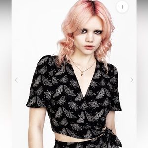 Disturbia Mortmoth Wrap Crop Top in Uk 16